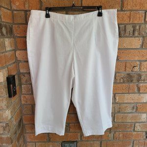 Alfred Dunner Women's Plus Classic Fit Capri Pants Elastic Waist White Size 22W
